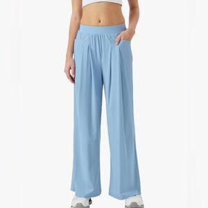 Maison Misfits 15 Blue Wide Leg Pants Size L 28” Inseam Athleisure